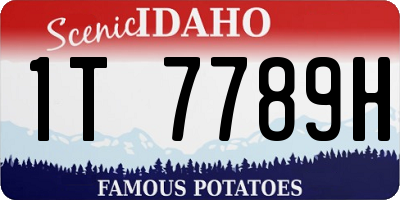 ID license plate 1T7789H