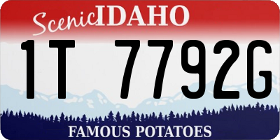 ID license plate 1T7792G