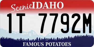 ID license plate 1T7792M