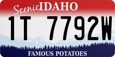 ID license plate 1T7792W