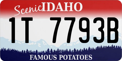 ID license plate 1T7793B