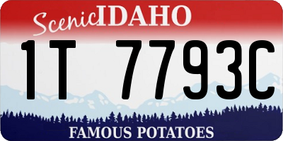 ID license plate 1T7793C