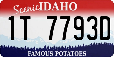ID license plate 1T7793D
