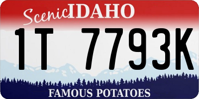 ID license plate 1T7793K