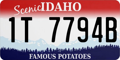 ID license plate 1T7794B