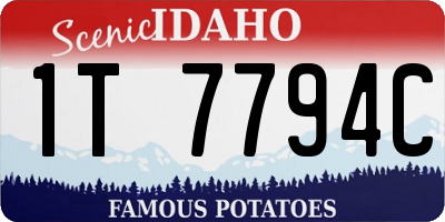 ID license plate 1T7794C