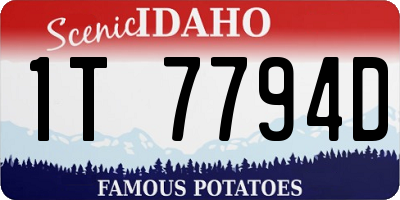 ID license plate 1T7794D