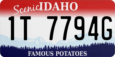 ID license plate 1T7794G