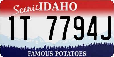 ID license plate 1T7794J