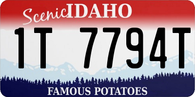 ID license plate 1T7794T