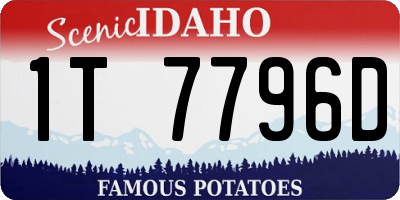 ID license plate 1T7796D