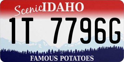 ID license plate 1T7796G
