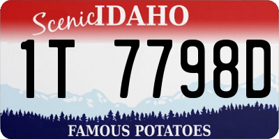 ID license plate 1T7798D