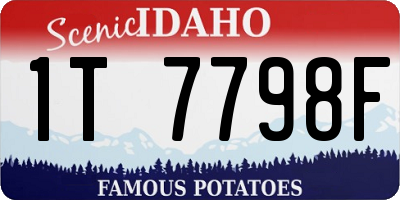 ID license plate 1T7798F
