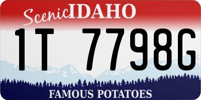 ID license plate 1T7798G