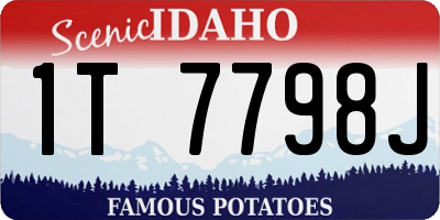 ID license plate 1T7798J
