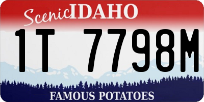 ID license plate 1T7798M