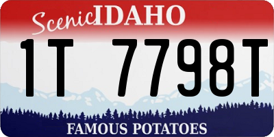 ID license plate 1T7798T