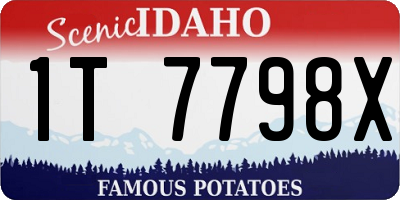 ID license plate 1T7798X