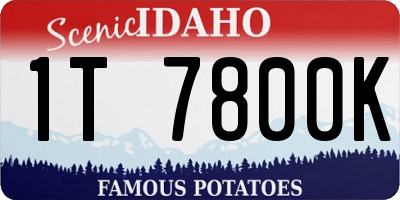 ID license plate 1T7800K