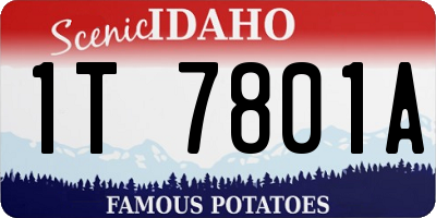 ID license plate 1T7801A