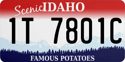 ID license plate 1T7801C