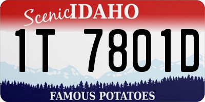 ID license plate 1T7801D