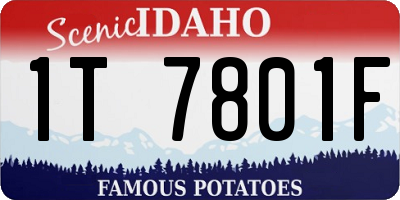ID license plate 1T7801F