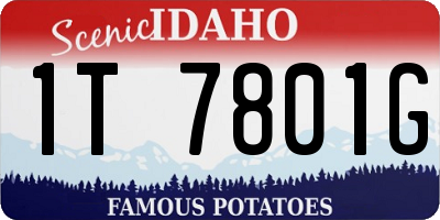 ID license plate 1T7801G