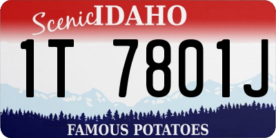 ID license plate 1T7801J