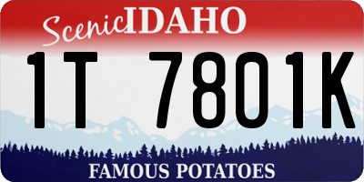 ID license plate 1T7801K