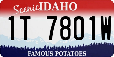 ID license plate 1T7801W