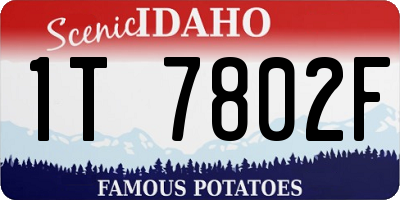 ID license plate 1T7802F