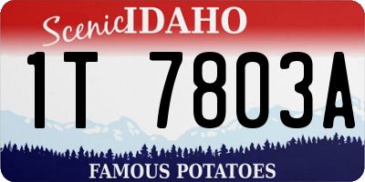ID license plate 1T7803A