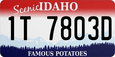 ID license plate 1T7803D