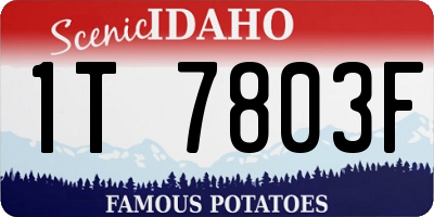 ID license plate 1T7803F
