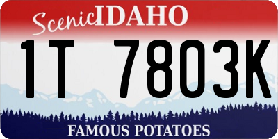 ID license plate 1T7803K