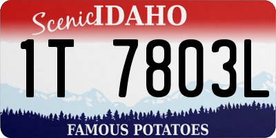 ID license plate 1T7803L
