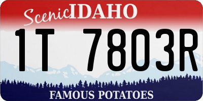 ID license plate 1T7803R
