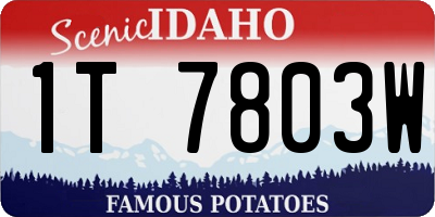 ID license plate 1T7803W