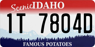 ID license plate 1T7804D