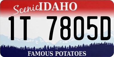 ID license plate 1T7805D