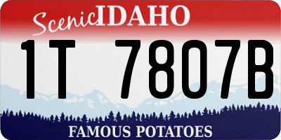 ID license plate 1T7807B