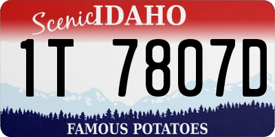 ID license plate 1T7807D