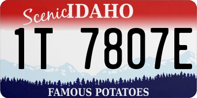 ID license plate 1T7807E
