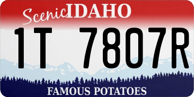 ID license plate 1T7807R