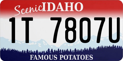 ID license plate 1T7807U