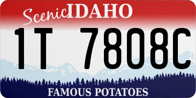 ID license plate 1T7808C