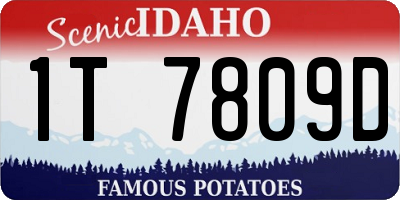 ID license plate 1T7809D