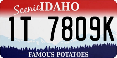 ID license plate 1T7809K